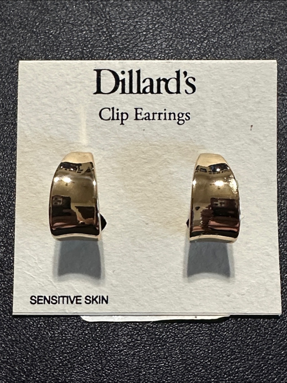 Dillards Gold Tone Sensitive Skin Huggie Clip On Earrings